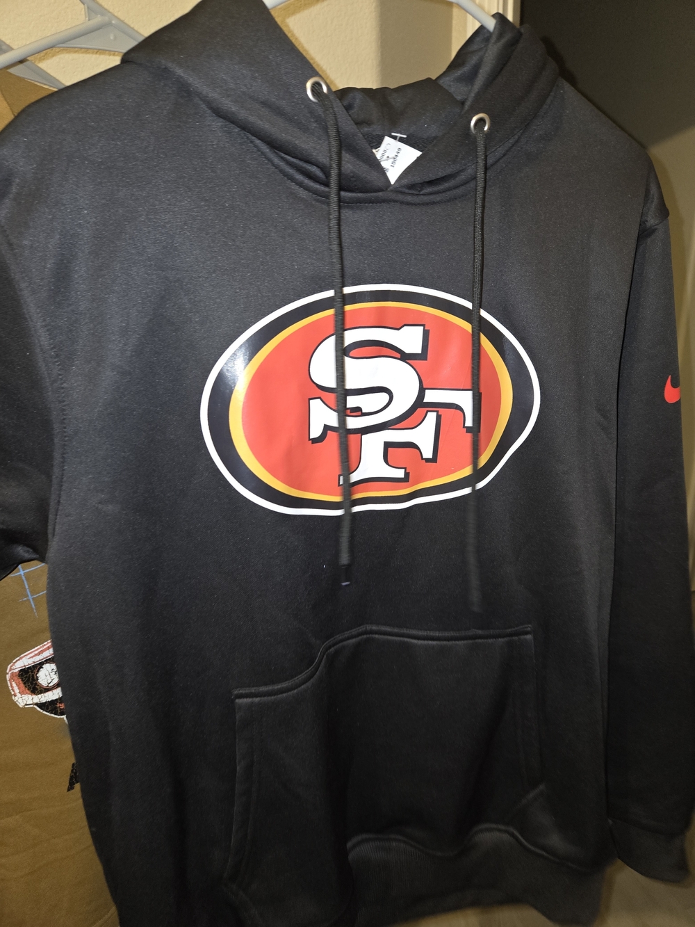 Team Apparel Black Crewneck Sweatshirt with Red & Gold Logo